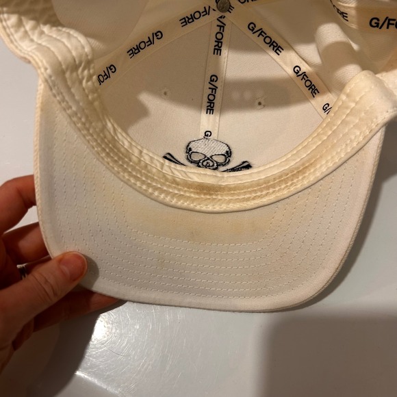 G/FORE Mens Skull Golf Snapback Hat Adjustable Cap Crossbones White Navy Outdoor - Picture 8 of 9